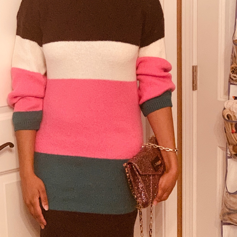 Women’s US Sz 4 ASOS Colorblock Sweater Midi Dress